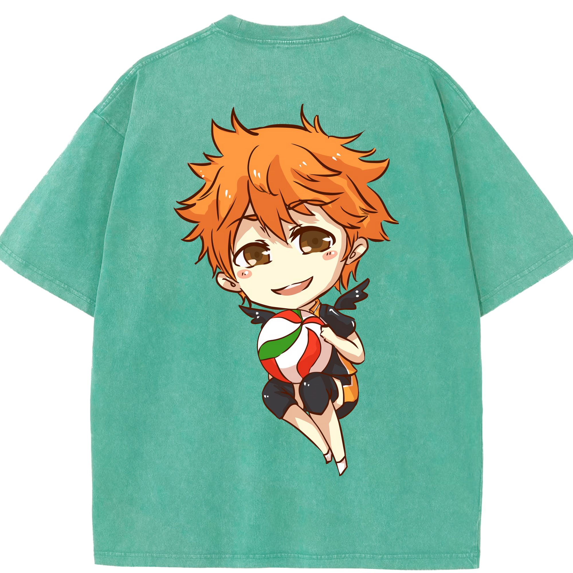 （画像用） ハイキュー!! Haikyu!! 綿100% ヴィンテージ風 半袖Tシャツ（背面プリント）